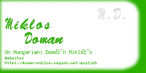 miklos doman business card